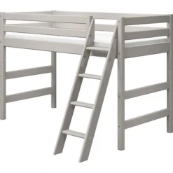 FLEXA Classic Mittelhohes Bett Mit Schrägleiter Grau Lasiert