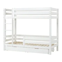Hoppekids ECO Luxury Etagenbett Hoch 90x200cm Mit Lattenrost, Gerader Leiter Und 1/2 Absturzsicherung Weiß -Kinder Haushaltswaren Geschäft xo0a9qcxlfdrjqayty21mjbfmree