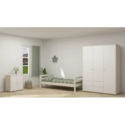 FLEXA Classic Kleiderschrank Mit 3 Türen U. 2 Schubladen Mattweiß/Lack Weiß -Kinder Haushaltswaren Geschäft xo3g9i1y0sgqxnmt261a8agcjzv7