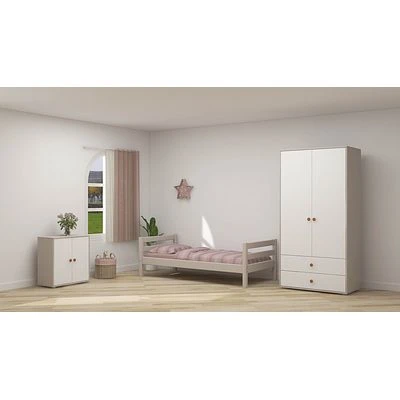 FLEXA Classic Kleiderschrank Mit 2 Türen U. 2 Schubladen Grau/Lack Weiß/rosa 5 FLEXA Classic Kleiderschrank Mit 2 Türen U. 2 Schubladen Grau/Lack Weiß/rosa – Bild 5