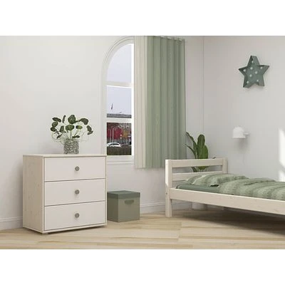 FLEXA Classic Kommode Mit 3 Schubladen Mattweiß/Lack Weiß/grün 6 FLEXA Classic Kommode Mit 3 Schubladen Mattweiß/Lack Weiß/grün – Bild 6