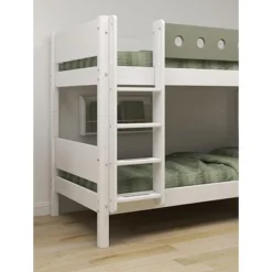 FLEXA White Etagenbett 90x200 Cm Mit Senkrechter Leiter Weiß/grün -Kinder Haushaltswaren Geschäft xvus5j9ymgigmught798ailagfw5