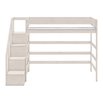 Lifetime Hochbett Mit Treppe Und Deluxe Lattenrost Absturzsicherung Streben Whitewash 2 Lifetime Hochbett Mit Treppe Und Deluxe Lattenrost Absturzsicherung Streben Whitewash – Bild 2