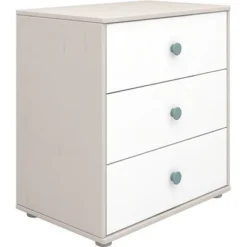 FLEXA Classic Kommode Mit 3 Schubladen Grau/Lack Weiß/blau