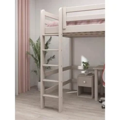 FLEXA Classic Hochbett 140x200cm Mit Senkrechter Leiter Grau Lasiert -Kinder Haushaltswaren Geschäft ypp6zz34hq1n2n2y6wh506otzthe