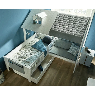 Lifetime Beachhouse Corner Bett Mit Deluxe Lattenrost Weiß Lackiert 2 Lifetime Beachhouse Corner Bett Mit Deluxe Lattenrost Weiß Lackiert – Bild 2