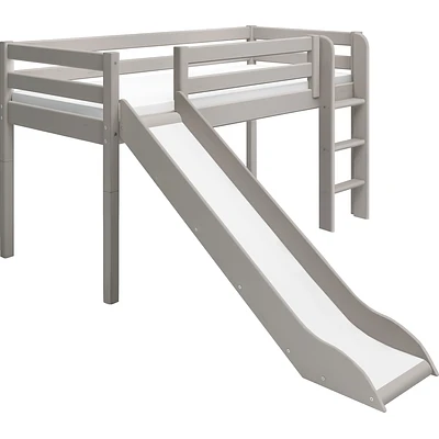 FLEXA Classic Halbhohes Bett Mit Senk. Leiter Und Rutsche Grau Lasiert 3 FLEXA Classic Halbhohes Bett Mit Senk. Leiter Und Rutsche Grau Lasiert – Bild 3