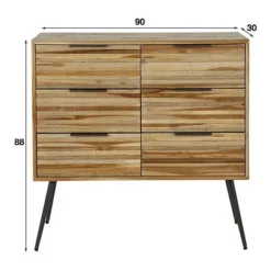 Rubjerg Design Kommode Teca Strip Mit 6 Schubladen Teakholz Verwittert -Kinder Haushaltswaren Geschäft z90bsx8g2t82ob7qe7uk9f1yr1g9