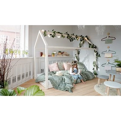 FLEXA Cottage Bett Holzhaus 90x200cm Whitewash 4 FLEXA Cottage Bett Holzhaus 90x200cm Whitewash – Bild 4